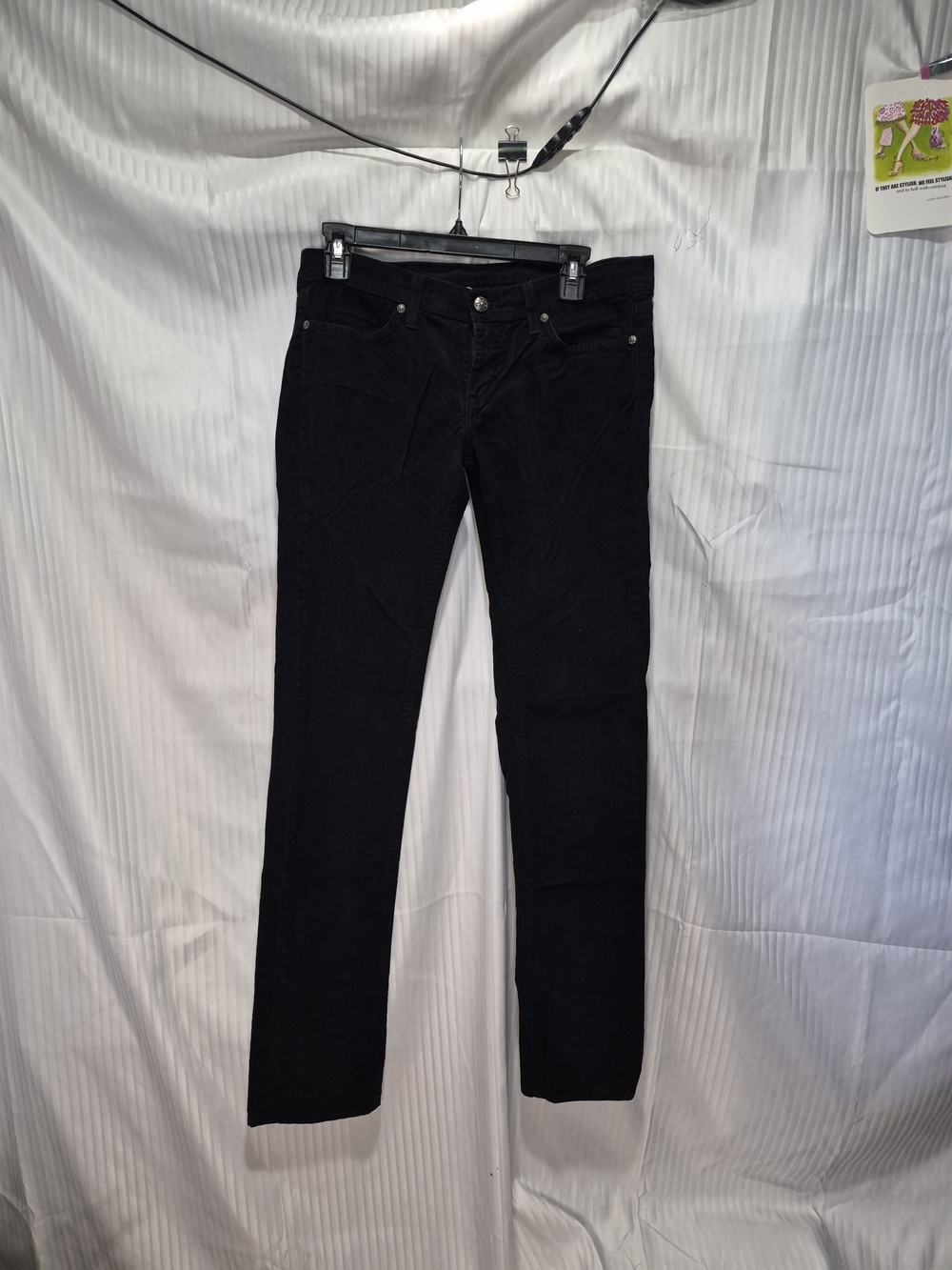 Habitual Straight Women's Courduroy Pants in Black Size 29 Y2K